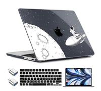 TWOLSKOO Compatibile con MacBook Pro 14" Case M5 2026 2025-2021 Release M4 M3 M2 M1 Pro/Max, guscio rigido in plastica e copertura per tastiera e adattatore USB C a USB e pellicola schermo, astronauti