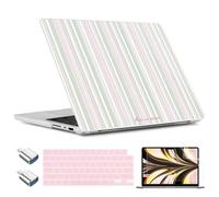 TWOLSKOO Compatibile con MacBook Pro 14" Case M5 2026 2025-2021 Release M4 M3 M2 M1 Pro/Max, guscio rigido in plastica e copertura per tastiera e adattatore USB C a USB e pellicola schermo, strisce