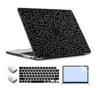 TWOLSKOO Compatibile con MacBook Pro 14" Case M5 2026 2025-2021 Release M4 M3 M2 M1 Pro/Max, guscio rigido in plastica e copertura per tastiera e adattatore USB C a USB e pellicola schermo, leopardo