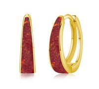 Twoowl Orecchini a cerchio da donna in argento Sterling 925, con opale, ipoallergenici, per cartilagine, gioielli regalo per la festa della mamma, 15mm, Argento sterling, Opale