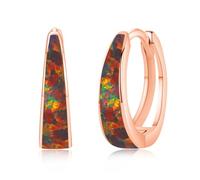 Twoowl Orecchini a cerchio da donna in argento Sterling 925, con opale, ipoallergenici, per cartilagine, gioielli regalo per la festa della mamma, 15mm, Argento sterling, Opale