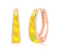 Twoowl Orecchini a cerchio da donna in argento Sterling 925, con opale, ipoallergenici, per cartilagine, gioielli regalo per la festa della mamma, 15mm, Argento sterling, Opale