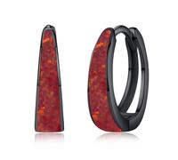 Twoowl Orecchini a cerchio da donna in argento Sterling 925, con opale, ipoallergenici, per cartilagine, gioielli regalo per la festa della mamma, 15mm, Argento sterling, Opale