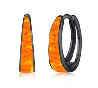 Twoowl Orecchini a cerchio da donna in argento Sterling 925, con opale, ipoallergenici, per cartilagine, gioielli regalo per la festa della mamma, 15mm, Argento sterling, Opale