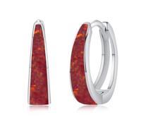 Twoowl Orecchini a cerchio da donna in argento Sterling 925, con opale, ipoallergenici, per cartilagine, gioielli regalo per la festa della mamma, 15mm, Argento sterling, Opale