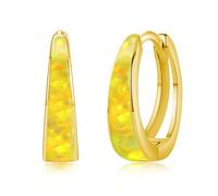 Twoowl Orecchini a cerchio da donna in argento Sterling 925, con opale, ipoallergenici, per cartilagine, gioielli regalo per la festa della mamma, 15mm, Argento sterling, Opale