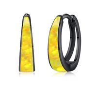 Twoowl Orecchini a cerchio da donna in argento Sterling 925, con opale, ipoallergenici, per cartilagine, gioielli regalo per la festa della mamma, 15mm, Argento sterling, Opale