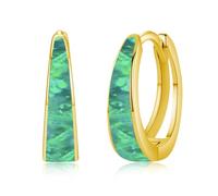 Twoowl Orecchini a cerchio da donna in argento Sterling 925, con opale, ipoallergenici, per cartilagine, gioielli regalo per la festa della mamma, 15mm, Argento sterling, Opale