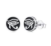 Twoowl Orecchini a perno in argento Sterling 925 con occhio di horus dell'antico Egitto, amuleto, regalo di compleanno per uomo e donna