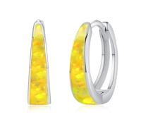 Twoowl Orecchini da donna in opale giallo, in argento sterling 925, ipoallergenici, opale, idea regalo per la festa della mamma