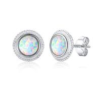 Twoowl Orecchini opale in argento sterling 925, con opale, idea regalo per donne e ragazze, 8 mm, Argento sterling, Nessuna pietra preziosa