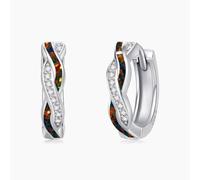 Twoowl Orecchini opale in argento sterling 925 nero, opale, idea regalo per donne e ragazze