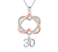 Twoowl Regali di compleanno per ragazza di 30 anni Collana con ciondolo a cuore in argento sterling 925 per donne Fidanzata Sorella Festa della mamma Natale Anniversario Gioielli