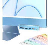 TWOPAN Adattatore USB C hub multiporta per iMac, adattatore USB-C a USB 6 in 1, iMac 2021, hub USB per laptop, splitter USB con porta USB 3.0, lettore di schede Micro/SD e pannelli multicolori