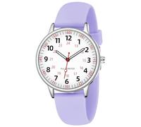 TWOPTION Orologio da infermiera da donna, impermeabile, analogico, in silicone, con seconda mano
