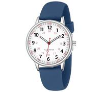TWOPTION Orologio da infermiera da donna, impermeabile, analogico, in silicone, con seconda mano