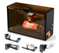 Twotrees TS5 7W Macchina Per Incisione Laser, Con Rullo Rotativo Laser 4 In 1, Caso Laser, Cilindro Per Tazze Incise, Area Di Incisione 249 × 123 × 123mm