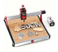Twotrees TTC450 Ultra 500W Spindel Fresatrice CNC. Semplice commutazione tra modalità CNC e laser, arresto di emergenza con un tocco. Protezione da interruzioni di corrente. Touchscreen IPS da 3,5