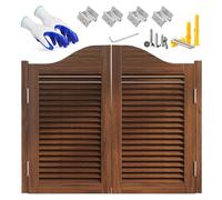 TwoWay - Doppia porta a battente con cerniere, a righe, in legno, perfetta per bar, cucina, porta, divisorio (marrone, 135 x 100 cm)