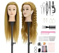 TwoWin 60 cm Testa Studio Parrucchiere 80% Capelli Veri,