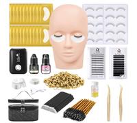 TwoWin - Kit professionale per extension per ciglia, per principianti, con colla ad asciugatura rapida, per asciugatura rapida, pinzette, extension e detergente