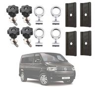 Twowinds - Ancoraggio per Bagagli su Rotaia 7h5883189e Compatibile con VW T5 T6 Multivan California - 7h5883084c - Viti Fissaggio Carica Rotaia Guia - Base Protezione (4 anelli, 4 viti, 4 supporti)
