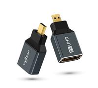 Twozoh 8K Adattatore Micro HDMI a HDMI (2 Pezzi), 2.1 Micro HDMI Maschio a HDMI Femmina adattatore supporto 8K@60Hz, 4K@120Hz, 2K@240Hz