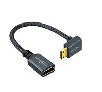 Twozoh Cavo adattatore da mini HDMI ad angolo alto, 0,6 m, in nylon intrecciato 270 maschio a femmina, supporta 3D/4K 1080p