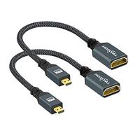 Twozoh Cavo Adattatore Micro HDMI a HDMI, 2 Pezzi, supporto 3D/4K 2.0a/b 1.4a, per GoPro Hero/Raspberry pi 4