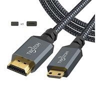 Twozoh Cavo da mini HDMI a HDMI, 5 m, 4K 60 Hz, ad alta velocità, da HDMI a mini HDMI 2.0, cavo intrecciato