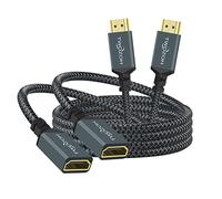 Twozoh Cavo di prolunga HDMI da 3 m, confezione da 2 pezzi, 4K HDMI da maschio a femmina, cavo adattatore HDMI 2.0 intrecciato in nylon, supporto 4K a 60 Hz, 3D HDR