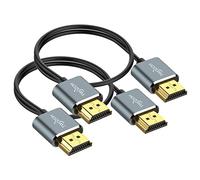 Twozoh Cavo Long HDMI Flessibile e Sottile 10M 2 Pezzi, Cavi HDMI Ultra Sottile Supporto alta velocità 4K@60Hz 18gbps 2160P/1080P