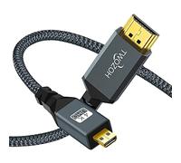 Twozoh Cavo Micro HDMI a HDMI 2M, Micro HDMI Tipo D a HDMI Tipo A supporta 4K/60Hz 1080P 2.0a/b 2.0/1.4a