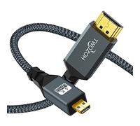Twozoh Cavo Micro HDMI a HDMI 3M, Micro HDMI Tipo D a HDMI Tipo A supporta 4K/60Hz 1080P 2.0a/b 2.0/1.4a