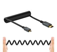 Twozoh Cavo Micro HDMI to HDMI, HDMI Tipo D Maschio a Tipo A Maschio Cavo a spirale 3D/4K 2.0a,2.0b,1.4a, Ultra HD, 1080p, (1,5M) (Spirale Micro HDMI)