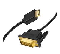 Twozoh Cavo Mini HDMI a DVI 1M, HDMI Mini (C Type) maschio a 24+1Pin DVI maschio Supporto cavo 1080p 720p
