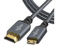 Twozoh Cavo Mini HDMI a HDMI 3M, cavo intrecciato HDMI a Mini HDMI supporta proiettore 720P 1080P, monitor, tablet, videocamera