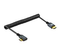 Twozoh Cavo Mini HDMI a Spirale ad Angolo Sinistro, Mini HDMI a HDMI a 90°, supporto Cavo a Spirale 3D/4K 1080P Estendere fino a 1,5M