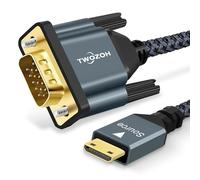 Twozoh Cavo Mini HDMI a VGA 1M, Placcato oro e Intrecciato Maschio a Maschio compatibile con Ultrabook, Notebook, Tablet, Fotocamere e videocamere