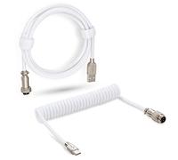 Twozoh Cavo Spirale tastiera USB C, Intrecciato staccabile Aviator doppio manicotto Type C Cavi tastiera meccanica (Bianco)