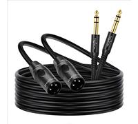 Twozoh Cavo XLR a 6.35 mm 1M 2 Pezzi, Jack 6,35mm Stereo TRS Bilanciato Maschio a XLR Maschio (Profesional/Hifi)