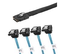 Twozoh Internal Mini SAS a SATA Cavo, Mini SAS 36 Pin SFF-8087 da maschio a 4 SATA a 7 pin, angolo di 90 Gradi femmina Forward Breakout Cable 1M