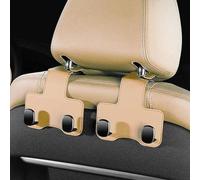 TWQBHSH 2 Ganci Doppi Gancio per Poggiatesta Auto, Compatibile con Mitsubishi Global Small Colt Mirage G4 Mirage, Multifunzionale in Pelle per Poggiatesta Auto, Apricot