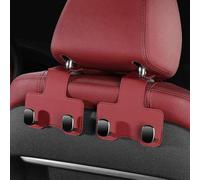 TWQBHSH 2 Ganci Doppi Gancio per Poggiatesta Auto, Compatibile con Mitsubishi Global Small Colt Mirage G4 Mirage, Multifunzionale in Pelle per Poggiatesta Auto,Red