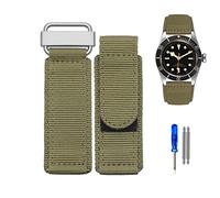 TWRQA Cinturino in nylon per orologio Seiko Tudor Rolex BR con chiusura a strappo e fibbia in acciaio NATO cinturino nero blu, 22mm, Plastica, Agata