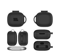 TWS Custodia protettiva per auricolari wireless JBL Live Pro 2, in silicone, a prova di caduta e polvere, colore nero