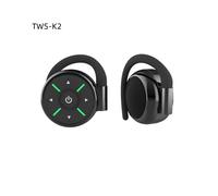 (TWS K2 Nero) Cuffie wireless TWS over-ear compatibili con Bluetooth V5.0, suono lossless, gancio auricolare