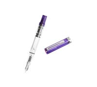 TWSBI Penna Stilografica Eco Trasparente Viola, Caricamento a Stantuffo, Pennino Acciaio F/M, 13 cm