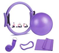Twshiny Kit per pilates, 5 pezzi con anello e fascia da yoga, attrezzi per allenamento addominali e vita, per tonificare la palestra domestica, forza e flessibilità