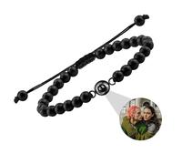 TWSIT Bracciale fotografico personalizzato per la coppia, bracciali personalizzati con foto all'interno, bracciale fotografico personalizzato Bracciale fotografico rotondo per le donne
